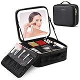 LED Full Screen Mirror Makeup Bag wWith Light Portable Women's Makeup Box Cosmetics Storage Bag Box