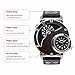 MJSCPHBJK Men’s Dual Dial Analog Watch – Unique 2-in-1 Timepiece with Japanese Quartz Movement, Stainless Steel Case, PU Leather Band, Dual Time Display, Fashion Dress Wrist Watch for Business Casual Wear