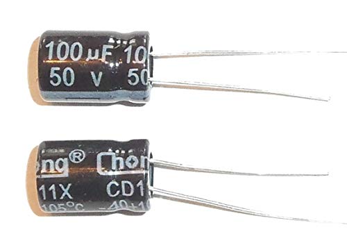 E-Projects B-0002-D09 Radial Electrolytic Capacitor, 100uF, 50V, 105 C (Pack of 5)