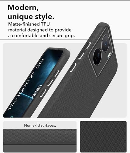 Image of Jkobi Back Cover Case for Vivo IQOO Z7 5G (Liquid Silicone | Side Grip | Camera Protection), Black