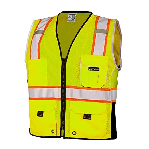 ML Kishigo 1513 Ultra-Cool Polyester Black Series Heavy Duty Vest, Extra Large, Lime