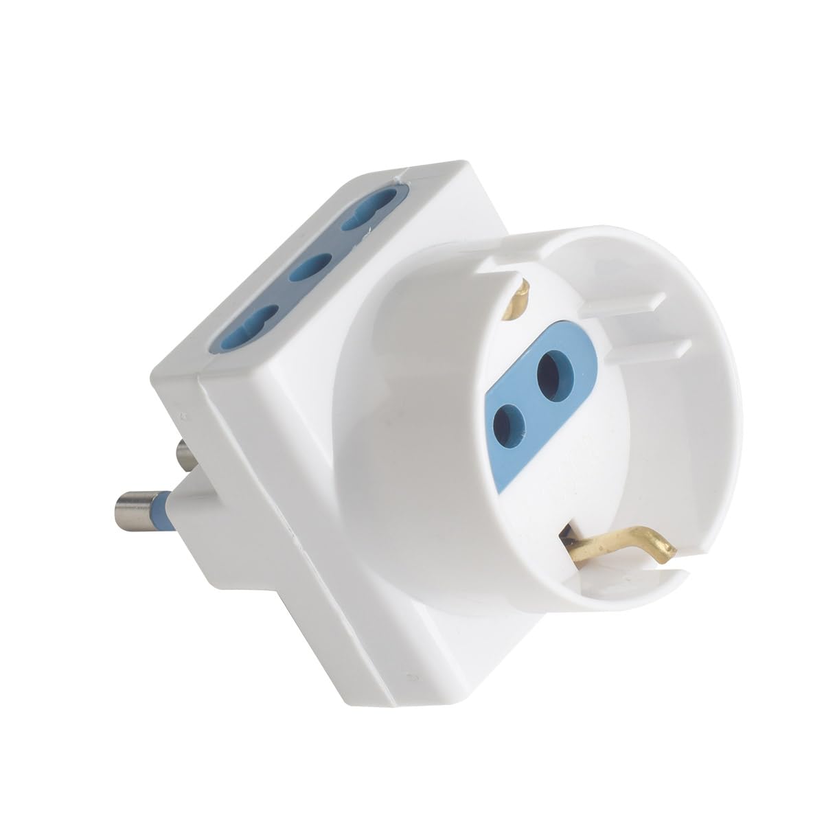 Adattatore Da Viaggio Tripla Presa - 2 Bipasso 10A/16A + 1 Schuko, Nero (2 Pezzi) - Foto 7