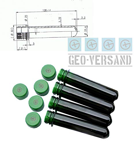 geo-versand 100 x grüne Petlinge 13 cm + Gratis 100 Logstreifen Bedruckte FTF Deckel Geocach