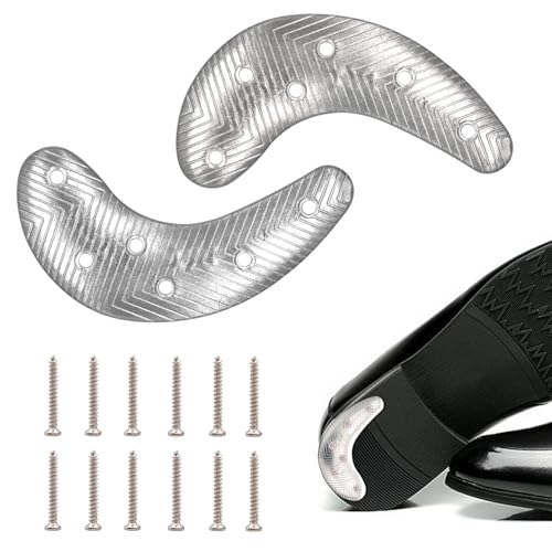 Metal Heel Plates 1 Pairs Sole Repair Kit with Nails Shoes Heel Taps Tips Repair Pad for Shoes and...