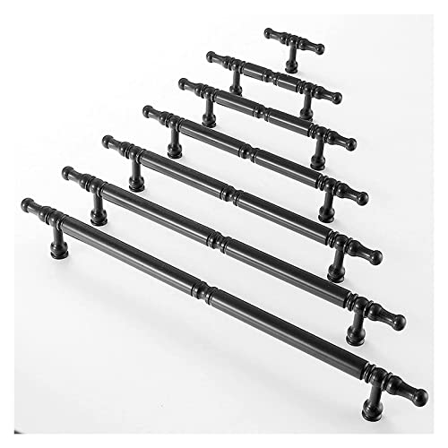 Pomos de armario selectos de latón macizo negro estilo barra 7