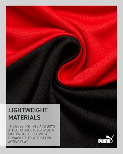 PUMA Boys Active Shorts Set - 2 Piece Dry Fit T-Shirt and Performance Gym Shorts - Activewear Clothing Set for Boys (4-16)4