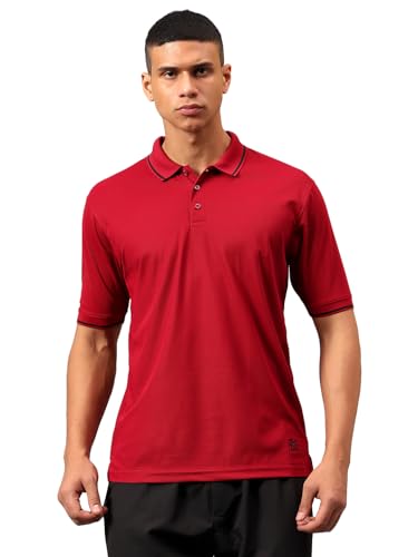 Image of Vector X Adults Mens Sports Wear Polyester Half Sleeves All Day Wear tee Shirt Polo T Shirt Detailing with Contrast Color Tipping on Sleeves & Collar for Casual Wear Regular Fit Tshirts
