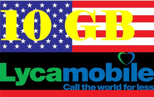 LycaMobile Prepaid SIM USA – 10 GB 5G /4G LTE – Unbegrenzte internationale...