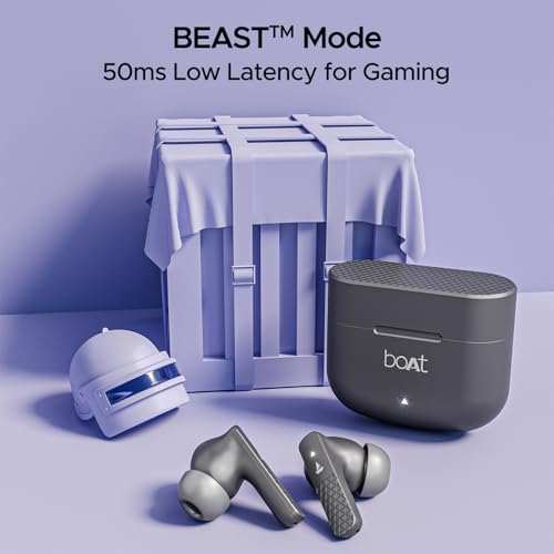 Image of Boat Airdopes 91, 45HRS Battery, 50ms Low Latency, ENx Tech, Fast Charge, IPX4, IWP Tech, v5.3 Bluetooth Earbuds, TWS Ear Buds Wireless Earphones with mic (Mist Grey)