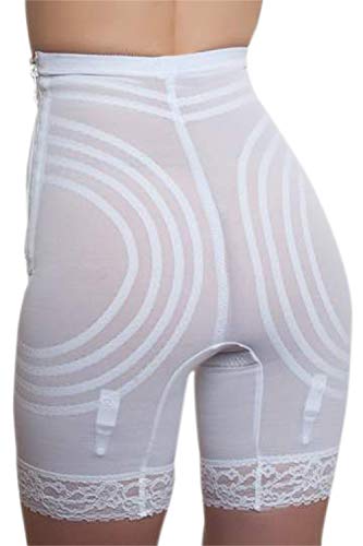 Rago Women's Shapette Zippered High Waist Long Leg Shaper 6201, White, M #TOP2