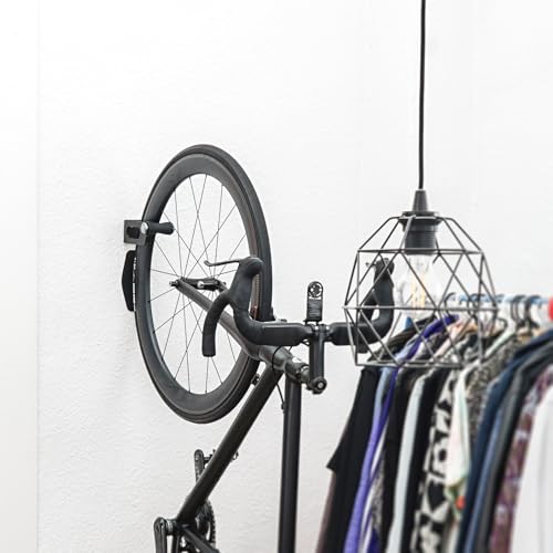 MIGHTY ENGINEERING LOCK-UP Fahrrad Wandhalterung – Vertikale Bike-Aufbewahrung mit Felgenschutz, abschließbarer Schloss-Öse, für Rennrad, MTB & E-Bike – robuste Wandhalter für Wohnung, Keller & Garage