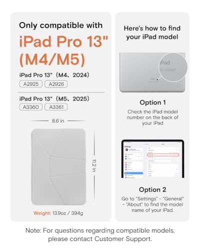 Image of MOFT Dynamic Folio Case for iPad Pro 13 inch(M5 2025 / M4 2024) - [Reinforced Corner Protection] Stable Slim Magnetic Stand with 20+ Viewing Angles, Premium MOVAS Leather, Beach White