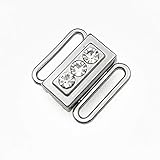 10 Sets 11mm Silver Metal Bra Rhinestone Front Clasp Bikini Closure Lingerie Sewing Replacement Part