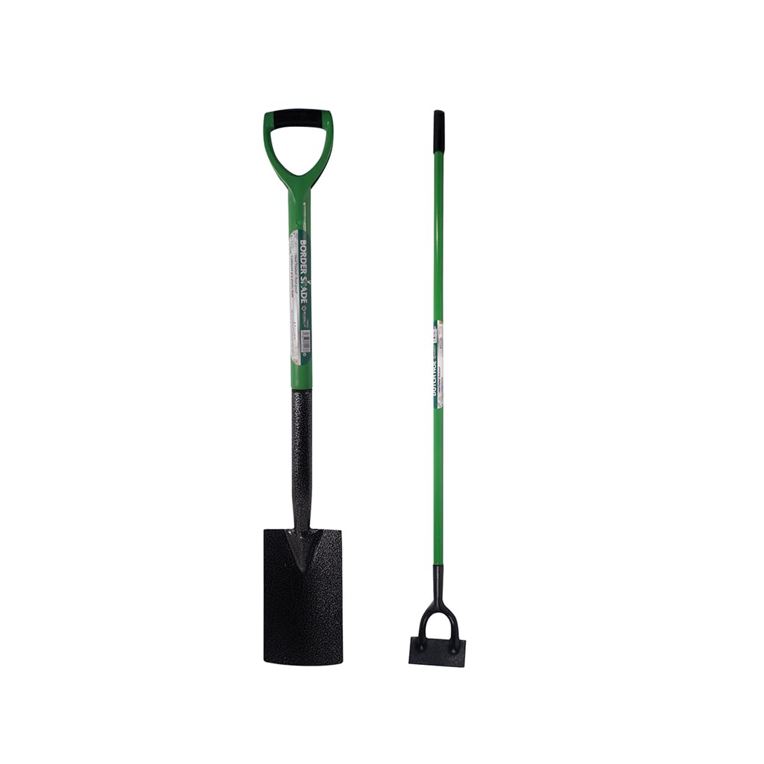 2 Piece Garden Digging Spade & Dutch Hoe - Gardening Soil Weed Farm Set Handle | Heavy Duty Carbon Steel | Cultivating All Types Of Soil | Garden Dutch Hoe Tool for Edging & Planting - 2pc