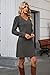 Halife Womens Dresses V Neck Long Sleeve Dress Ladies Fall Dresses Winter Warm Dress Deep Gray L