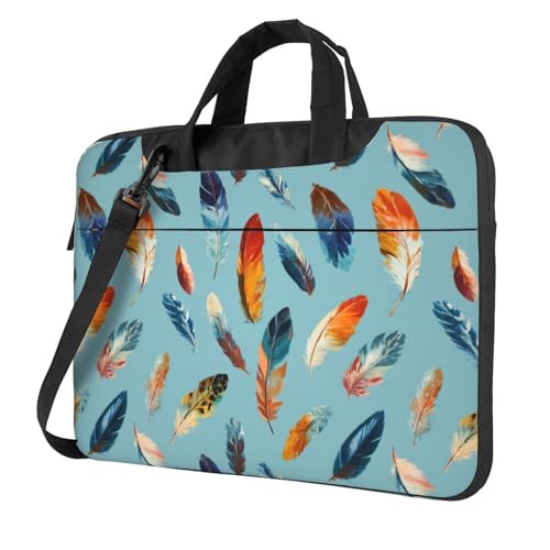 Housse ordinateur portable 15,6 pouces bleue à plumes pour vos déplacements quotidiens actifs