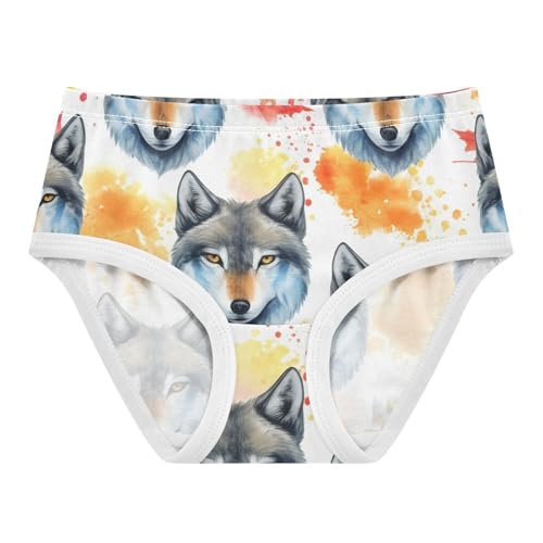 Cotton Toddler Underwear Floral Watercolor Wolf Halloween Pumpkins Girl Panties Cute Personalized Briefs Undies Kids 2t