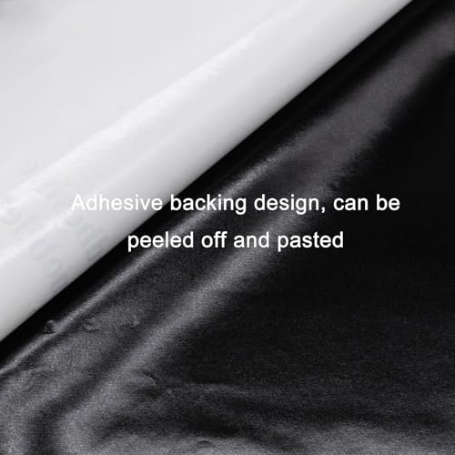 Image of Y.A. LOTUS Black Microfiber Fabric Self-Adhesive Suede Look 39.37in x 78.74in, Premium Synthetic Leather - Stretch Film Fabric Perfect for car Interior Decorate