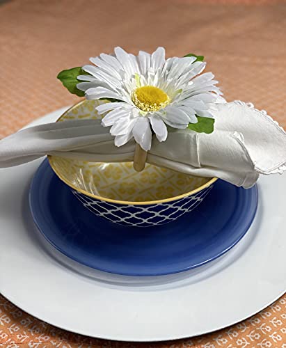 Napkin Ring//White Flower Napkin Ring//Rustic Napkin Ring//Handmade Rustic Napkin Rings //Set Of 4