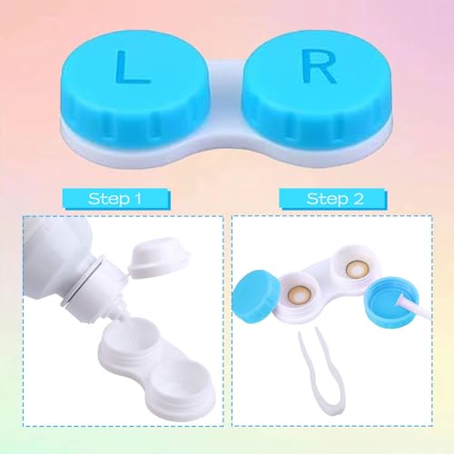 8 Packs Contact Lens Cases, Contact Lenses Holder Box with Left/Right Caps for Home Travel Outdoor - Image 4