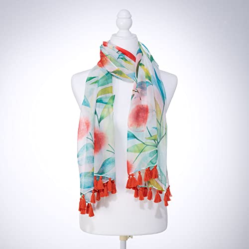 Heartfelt Women's Scarf Fashion Accessory Lightweight Sheer Beautiful Modern Watercolor Floral Design4