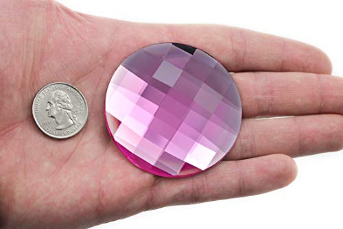 Allstarco 60mm Extra Large Flat Back Round Acrylic Rhinestones Plastic Circle Gems For Costume Making Cosplay Jewels Pro Grade Embelishments