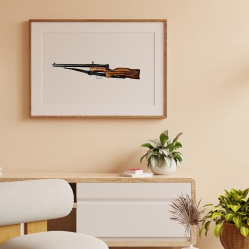 Image of VudRtyst 23 Inch Wooden Decoration Toy Gun Rack Wall Mount,Wooden Rifle Wall Mount Holder,Home Decor Display Showpiece Gun,Vintage Gun For Home Decor Only,Safe As Gifts For Men(23 Inch)