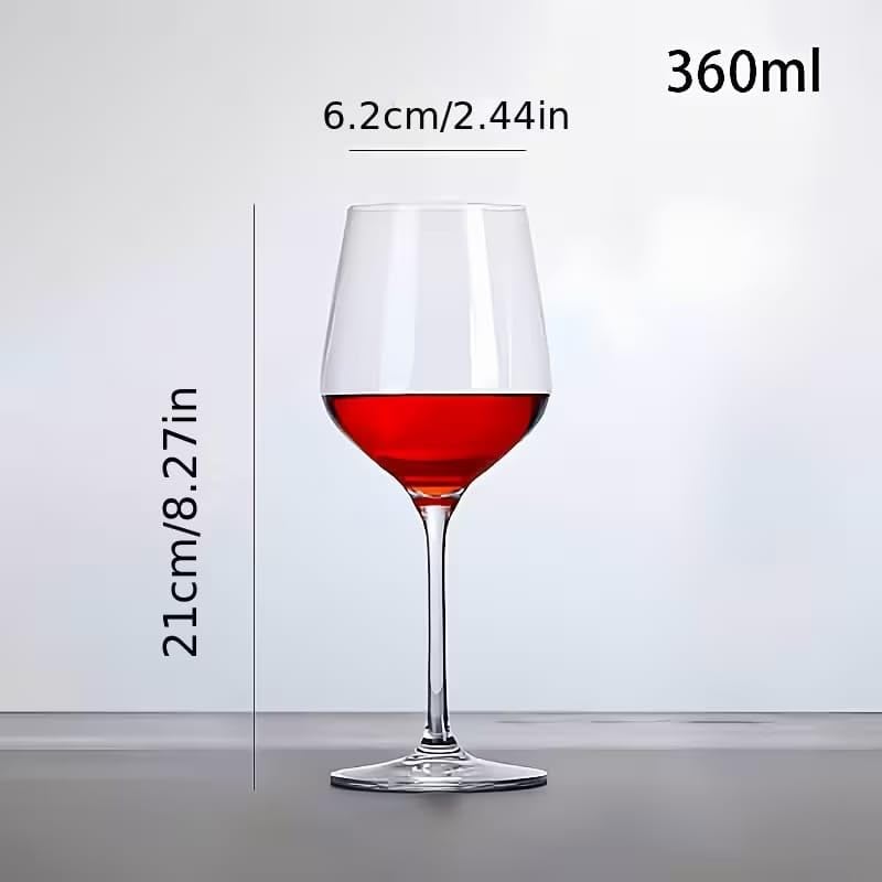 Image of PrimeWorld Elegant Wine Glasses Set of 2-300ml | Tall Stem Crystal Glassware for Red & White Wine, Weddings, Parties & Home Use