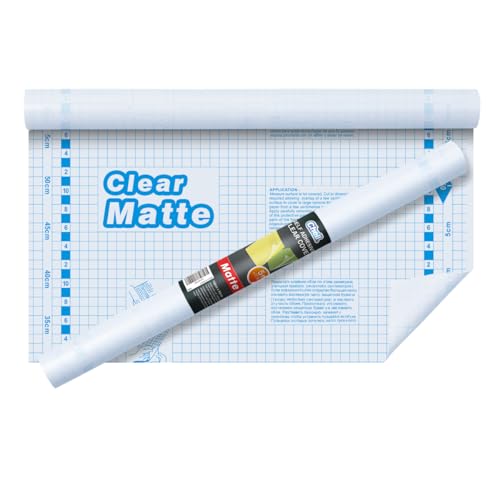 Chell Matte Clear Contact Paper Roll for Books Crafts and Countertops Self Adhesive Book Cover 17.5 in x 5 ft