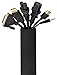 Price comparison product image MoKo Cable Management Sleeves - [4 PACK] 19.5 Inch Neoprene Adjustable Cords Organizer System with Zipper for TV, Computer, Home Theater, Home Entertainment - Black