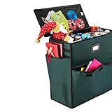 Elf Stor Ultimate Organizer Holiday Storage for Gift Wrap and Bags, Green