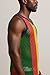 Rasta String Vest & Rasta Mesh Tank Top in Sheer Mens Fishnet Shirt Gym Workout Tops for Men & Women Jamaican Mesh Marina (US, Alpha, Small, Regular, Regular, Rasta-3 Black Trim)