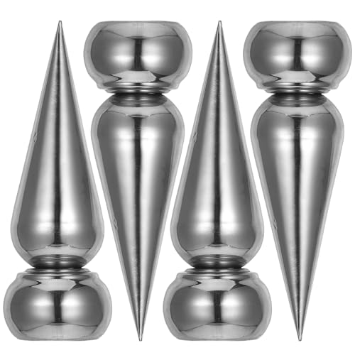 Mikikit 4 Pezzi Punte per Recinzioni in Acciaio Inossidabile 25Mm Terminali Decorativi a Forma di Cono per Pali da Giardino Accessori per Recinzioni Esterne e Balconi Protezione e