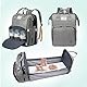 LP Fusion Nappy Backpack – Diaper Bag with Portable Changing Station, Insulated Bottle Holders, Waterproof Design, for Moms and Dads (Gray)