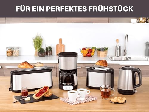 Foto von Tefal Element Langschlitz-Toaster, integrierter Brötchenaufsatz, 4 Funktionen mit Kontrollleuchten, Anhebevorrichtung, herausnehmbare Krümelschublade, variabler Schlitz, Edelstahl/Schwarz, TL430811