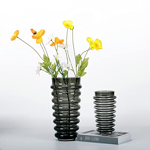 Vase à fleurs en verre géométrique avec structure stable pour grands bouquets modernes