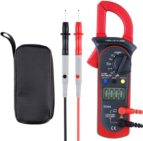 Gloyuda Voltmeter Digital Clamp Meter Multimeter AC Current and AC/DC Voltage Tester with Amp, Volt, Ohm, Continuity, Diode and Resistance Test, Auto-Ranging，Electrical Tester (Red)