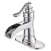 BWE Waterfall Spout Single Handle One Hole Commercial Chrome Bathroom Sink Faucet Deck Mount Lavatory