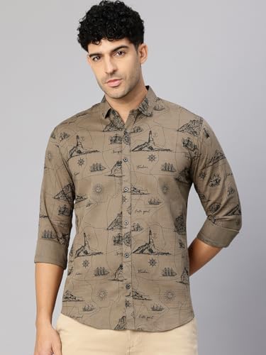 Image of Majestic Man Men's Stylish Unique Print Casual Shirt - Pure Cotton| Full Sleeve | Trendy & Comfortable