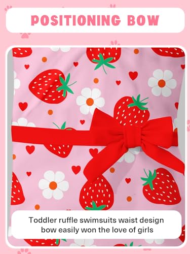 Image of Girls One Piece Swimsuits Toddler Cute Ruffle Bathing Suits Quick Dry Beach Swimwear Size 2-7 Years