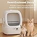 Mintakawa Automatic Cat Litter Box Self Cleaning - APP Control and Weight Monitoring - Ultra-Quiet, Suitable for Medium Cats and Kittens, Safe Anti-Pinch Litter Box (Assembly Required) - White