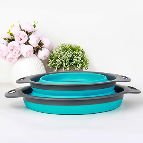Collapsible Colander, Colander Strainer with Handles Set for Draining Pasta Vegetable Fruit etc