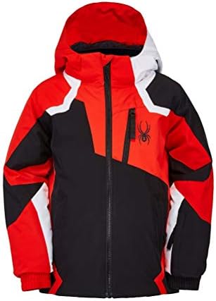 Spyder Active Sports Boys Mini Leader Ski Jacket, Black, 5