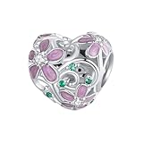 ZUOHUI Los encantos del amor de la vid de la flor hueca de la plata esterlina 925 cuelgan el grano for los collares de la pulsera de Pandora for los regalos de cumpleaños de las mujeres originales SCC