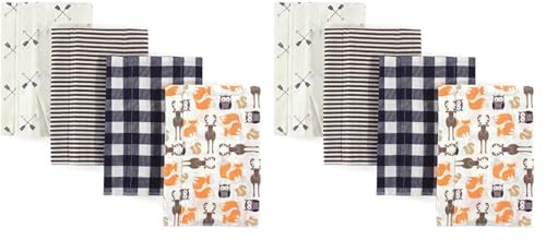 Image of Hudson Baby Unisex Baby Cotton Flannel Burp Cloths, Forest, One Size (Pack of 2)