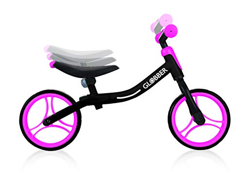 Globber-GO-Bike-Draisienne-Jeunesse-Unisexe-NoirRose-Reglable-en-Hauteur