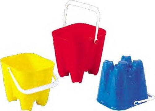 PACK OF 3 - Children's Medium Castle Bucket - Summer Garden/Sandpit/Beach Fun! (Assorted Colours)