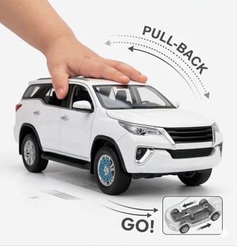 Image of Metal car Toy for Kids| Light & Sound| Pullback & go| Openable Doors- Birthday Gift for Kids |Random Color| (Fortune r)