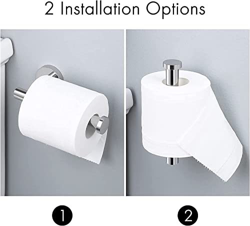 Image of Toilet Paper Roll Holder for Bathroom, Kitchen Tissue Roll Stand, 304 Grade Stainless Steel Wall Mount Hanger for Kitchen Accessories Items, Home and Bathroom Accessories, Chrome Finish, 5 Inch