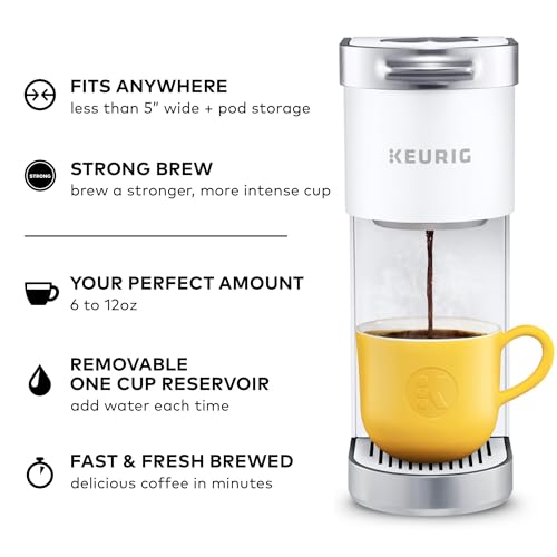 Keurig K-Mini Plus Single Serve K-Cup Pod Coffee Maker, with 6 to 12oz Brew Size, Stores up to 9 K-Cup Pods, Travel Mug Friendly, Matte White - image 2